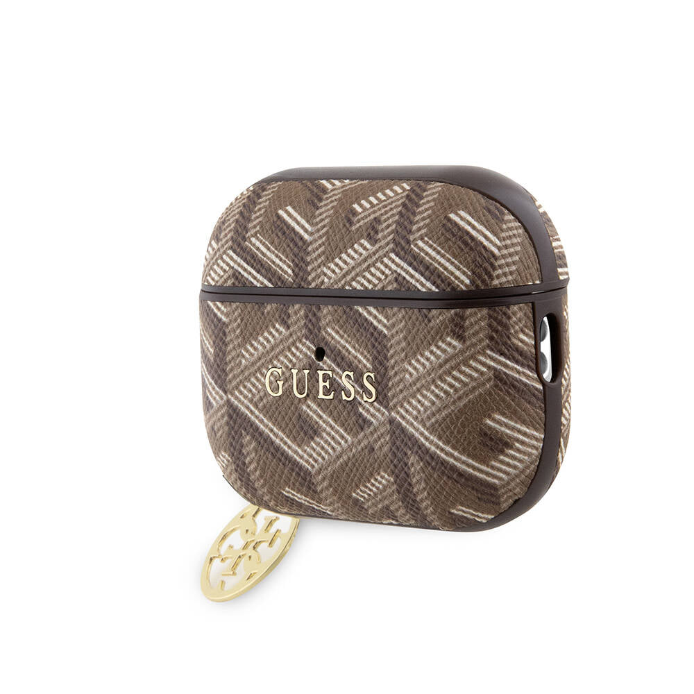 Apple Airpods Pro 2 Case Guess Original Licensed G Cube Patterned 4G Ornamental Chain Cover Brown