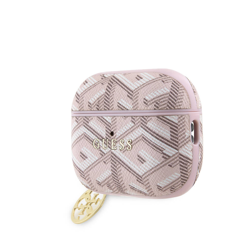 Apple Airpods Pro 2 Case Guess Original Licensed G Cube Patterned 4G Ornamental Chain Cover Pink