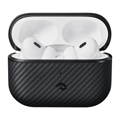 Apple Airpods Pro 2 Kılıf M-safe Şarj Özellikli 600D Aramid Fiber Pitaka Classic Serisi Black-Grey Twill Kılıf Siyah-Gri