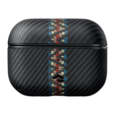 Apple Airpods Pro 2 Kılıf M-safe Şarj Özellikli 600D Aramid Fiber Pitaka Orchestra Serisi Rhapsody Kılıf Siyah-Mavi