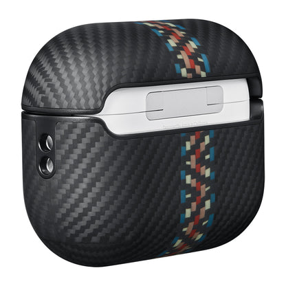 Apple Airpods Pro 2 Kılıf M-safe Şarj Özellikli 600D Aramid Fiber Pitaka Orchestra Serisi Rhapsody Kılıf Siyah-Mavi