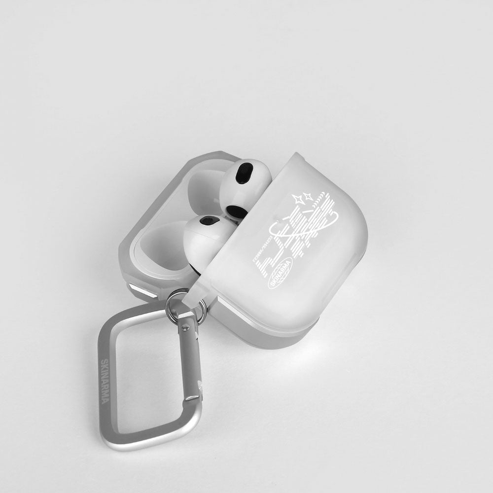Apple Airpods Pro 2 Kılıf SkinArma Transparan Mat Tasarım Kinzoku Kılıf Beyaz