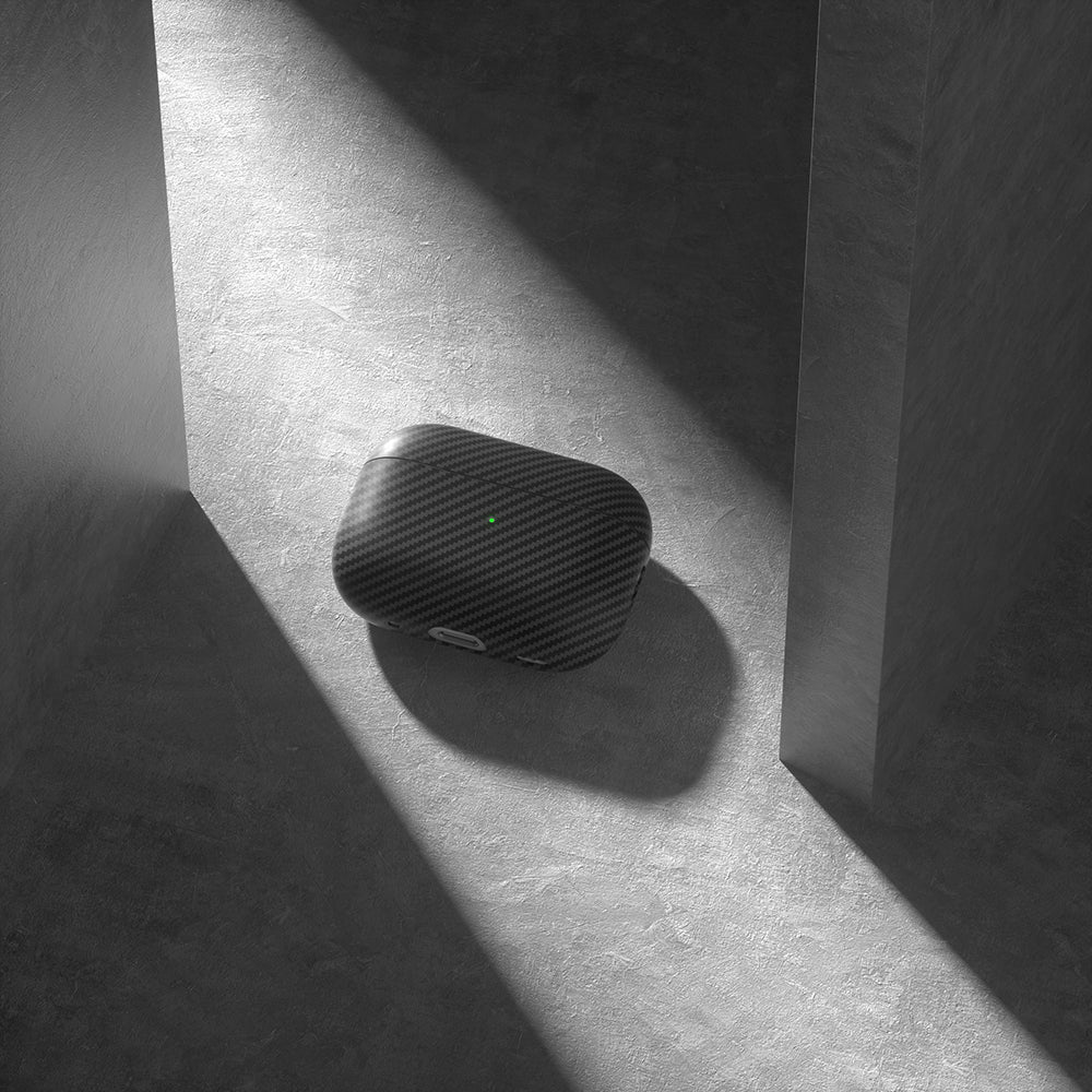 Apple Airpods Pro 2 Zore Airbag 43 600D Karbon Fiber Kulaklık Kılıfı Siyah