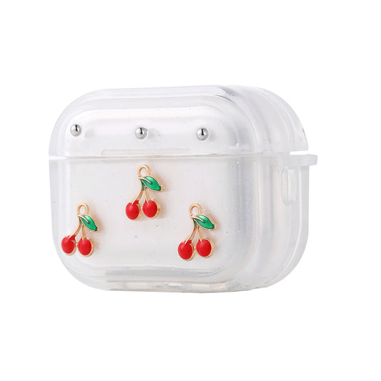 Apple Airpods Pro 2 Zore Airbag 44 Airbag Tasarımlı Simli Şeffaf Kutup Kılıf Kiraz