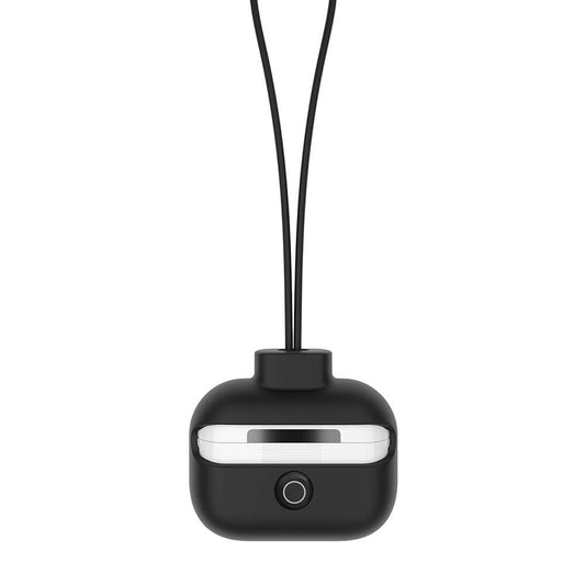 Apple Airpods Pro Kılıf Boyun Askılı Jelly Bean Tasarımlı Lisanslı Switcheasy ColorBuddy Kapak Siyah