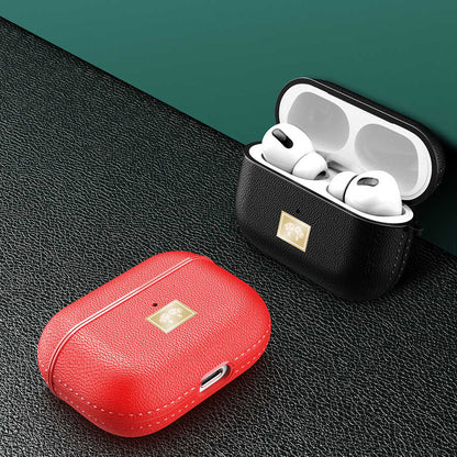 Apple Airpods Pro Kılıf Deri Görünümlü Askı Aparatlı Wlons Kılıf Kırmızı
