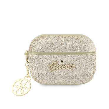 Apple Airpods Pro Kılıf GUESS Glitter 4G Charm Kapak Gold
