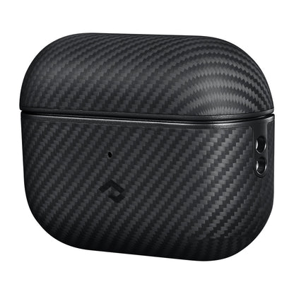 Apple Airpods Pro Kılıf M-safe Şarj Özellikli 600D Aramid Fiber Pitaka Classic Serisi Black-Grey Twill Kılıf Siyah-Gri