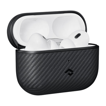 Apple Airpods Pro Kılıf M-safe Şarj Özellikli 600D Aramid Fiber Pitaka Classic Serisi Black-Grey Twill Kılıf Siyah-Gri
