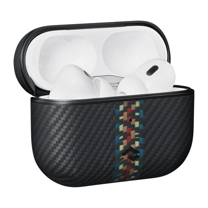 Apple Airpods Pro Kılıf M-safe Şarj Özellikli 600D Aramid Fiber Pitaka Orchestra Serisi Rhapsody Kılıf Siyah-Mavi
