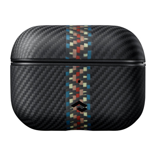 Apple Airpods Pro Kılıf M-safe Şarj Özellikli 600D Aramid Fiber Pitaka Orchestra Serisi Rhapsody Kılıf Siyah-Mavi