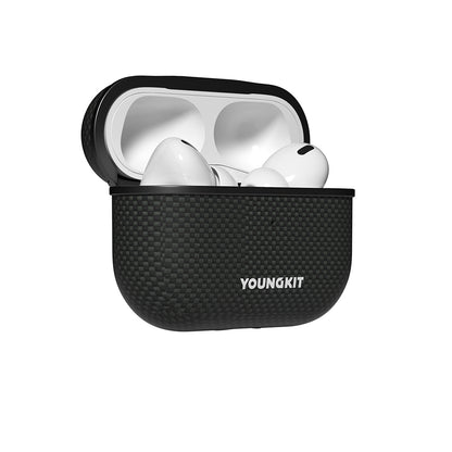 Apple Airpods Pro Kılıf M-safe Şarj Özellikli Aramid Fiber Youngkit 1500D Kevlar Extreme Wing Serisi Kapak Siyah
