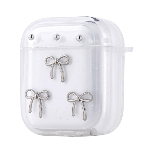 Apple Airpods Zore Airbag 44 Airbag Tasarımlı Simli Şeffaf Kutup Kılıf Fiyonk