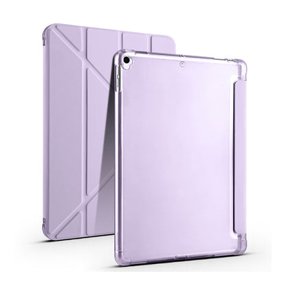 Apple iPad 10.2 2021 (9.Nesil) Kılıf Zore Tri Folding Kalem Bölmeli Standlı Kılıf Lila