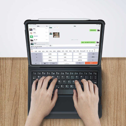 Apple iPad 10.2 (8.Nesil) Benks Multifunctional Kablosuz Klavyeli Kılıf Siyah