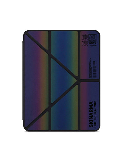 Apple iPad 10.2 (8.Nesil) Kılıf SkinArma Holografik Tasarımlı Standlı Deri Görünümlü Kira Kobai Kapak Colorful
