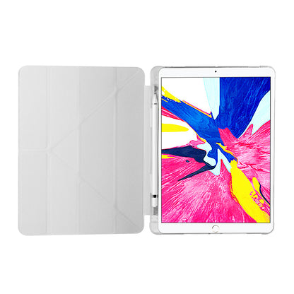 Apple iPad 10.2 (8.Nesil) Kılıf Zore Tri Folding Kalem Bölmeli Standlı Kılıf Lila