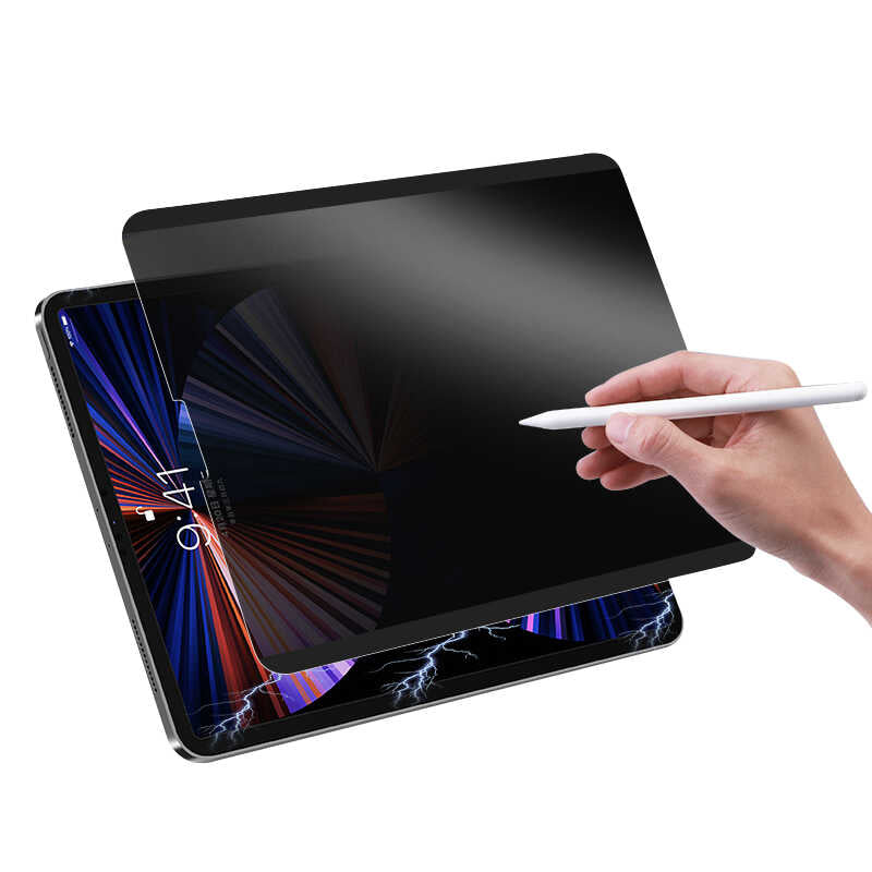 Apple iPad 10.2 (8.Nesil) Wiwu iPrivacy Magnetik Paper Like Hayalet Ekran Koruyucu Siyah