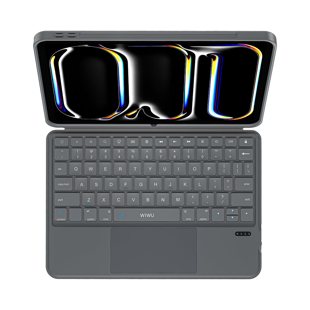 Apple iPad 10.9 2022 (10.Nesil) Wiwu MK-005 Combo 3in1 Kalem Bölmeli Klavyeli Standlı Kılıf