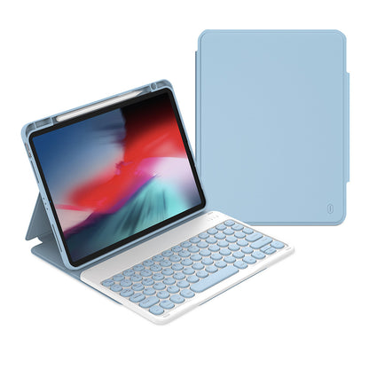 Apple iPad 10.9 2022 (10.Nesil) Wiwu Protective Gizli Kalem Bölmeli Klavyeli Kılıf Mavi
