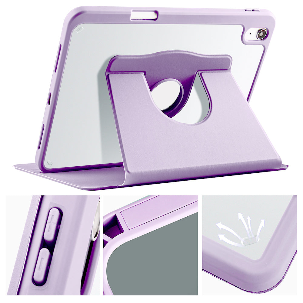 Apple iPad 11.Nesil 2025 Kılıf Zore Termik Kalem Bölmeli Dönebilen Standlı Kılıf Lila