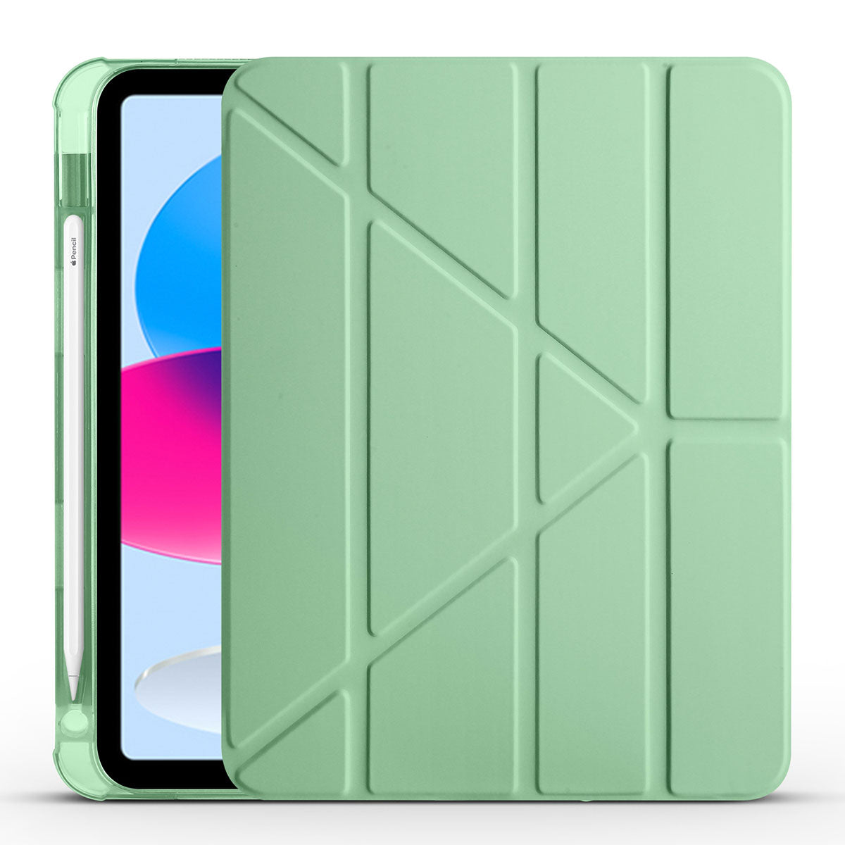 Apple iPad 11.Nesil 2025 Kılıf Zore Tri Folding Kalem Bölmeli Standlı Kılıf Yeşil