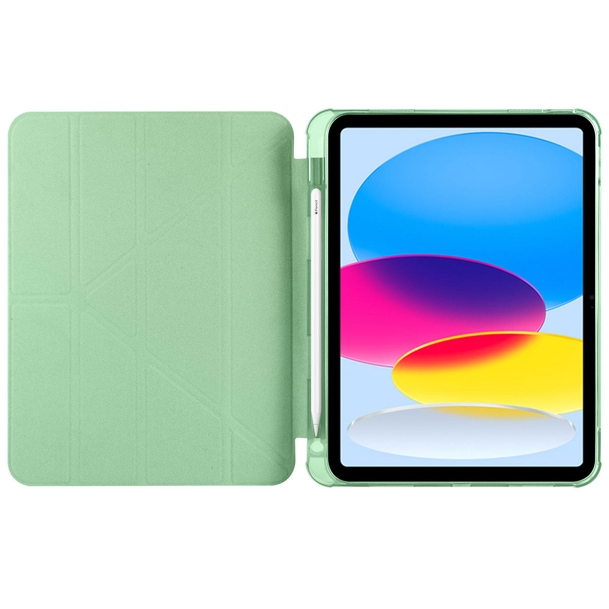Apple iPad 11.Nesil 2025 Kılıf Zore Tri Folding Kalem Bölmeli Standlı Kılıf Yeşil