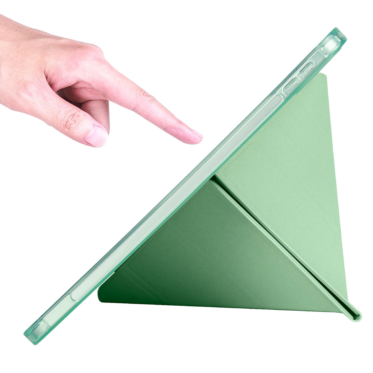 Apple iPad 11.Nesil 2025 Kılıf Zore Tri Folding Kalem Bölmeli Standlı Kılıf Yeşil