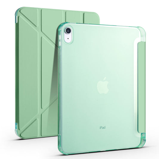 Apple iPad 11.Nesil 2025 Kılıf Zore Tri Folding Kalem Bölmeli Standlı Kılıf Yeşil