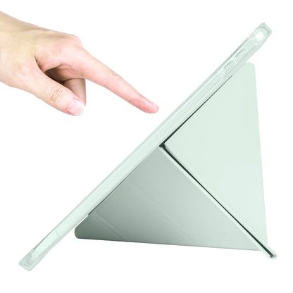 Apple iPad 11.Nesil 2025 Kılıf Zore Tri Folding Kalem Bölmeli Standlı Kılıf Yeşil