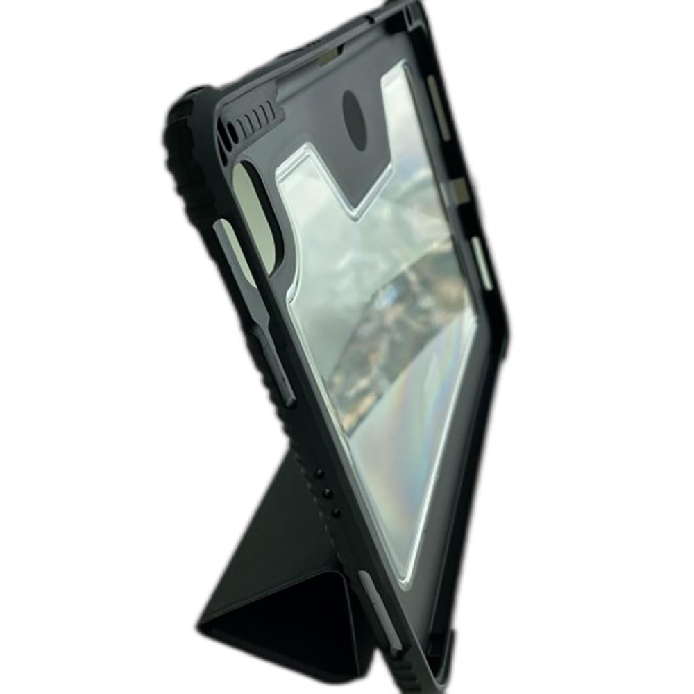 Apple iPad 11.Nesil 2025 Raptic Armor Serisi Airbagli Katlanabilir Standlı Smart Cover Kılıf Siyah