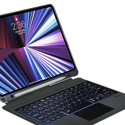 Apple iPad 11.Nesil 2025 Wiwu Mag Touch Klavyeli Standlı Kılıf Siyah