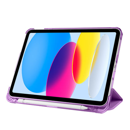 Apple iPad 11.Nesil 2025 Zore Smart Cover Kalem Bölmeli Standlı 1-1 Kılıf Gold