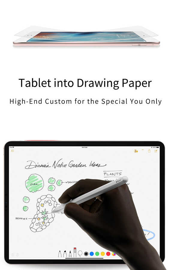 Apple iPad 9.7 2017 Kağıt Hisli Wiwu iPaper Like Tablet Ekran Koruyucu Renksiz
