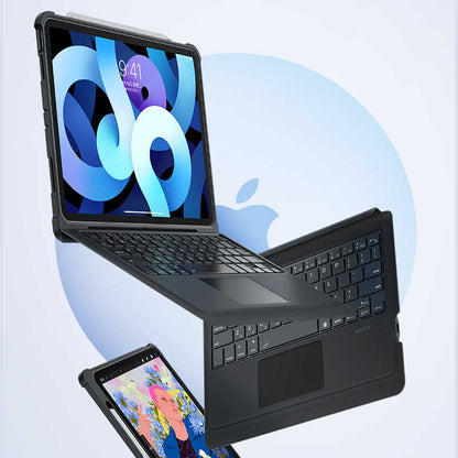 Apple iPad Air 10.9 2020 (4.Nesil) Benks Multifunctional Kablosuz Klavyeli Kılıf Siyah