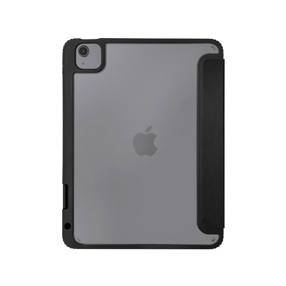 Apple iPad Air 10.9 2020 (4.Nesil) Kılıf SkinArma 360 Tam Koruma Airbagli Arkası Şeffaf Standlı Shingoki Kılıf Siyah