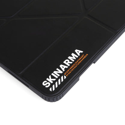 Apple iPad Air 10.9 2020 (4.Nesil) Kılıf SkinArma 360 Tam Koruma Airbagli Arkası Şeffaf Standlı Shingoki Kılıf Siyah