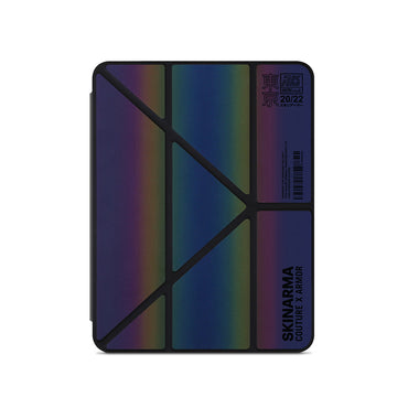 Apple iPad Air 10.9 2020 (4.Nesil) Kılıf SkinArma Holografik Tasarımlı Arkası Şeffaf Çıkarılabilir Magnetik Kira Kobai Kılıf Colorful
