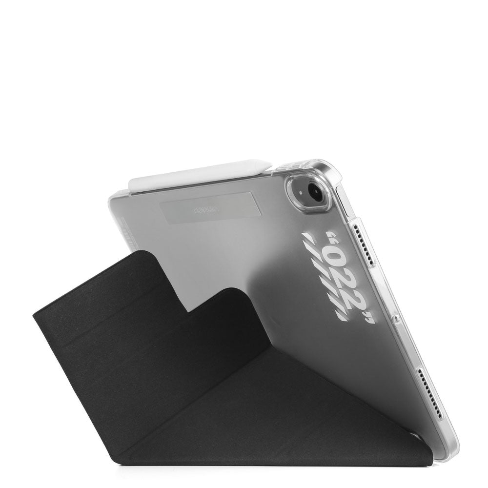 Apple iPad Air 10.9 2020 (4.Nesil) Kılıf SkinArma Kalemlikli Arkası Şeffaf Standlı Magnetik Taihi Sora Kılıf Siyah