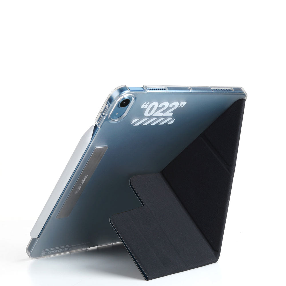 Apple iPad Air 10.9 2020 (4.Nesil) Kılıf SkinArma Kalemlikli Arkası Şeffaf Standlı Magnetik Taihi Sora Kılıf Mavi