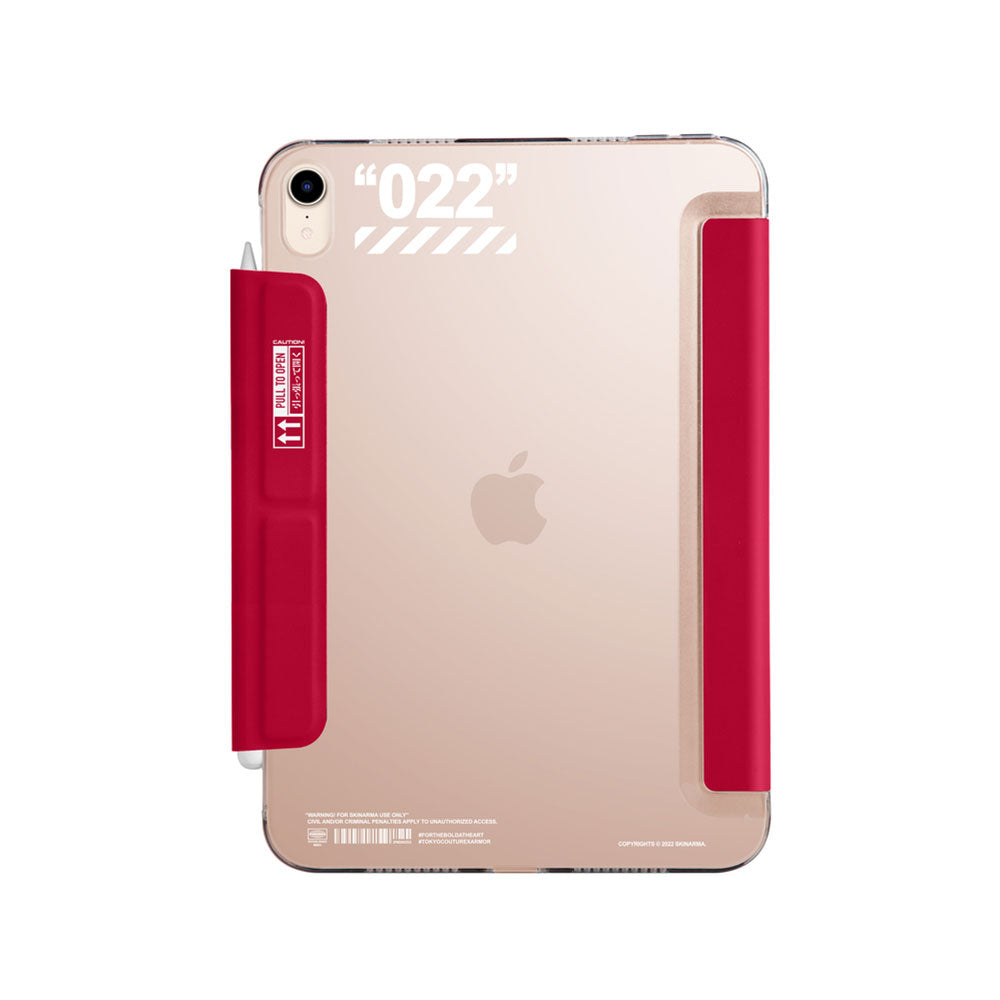 Apple iPad Air 10.9 2020 (4.Nesil) Kılıf SkinArma Kalemlikli Arkası Şeffaf Standlı Magnetik Taihi Sora Kılıf Kırmızı