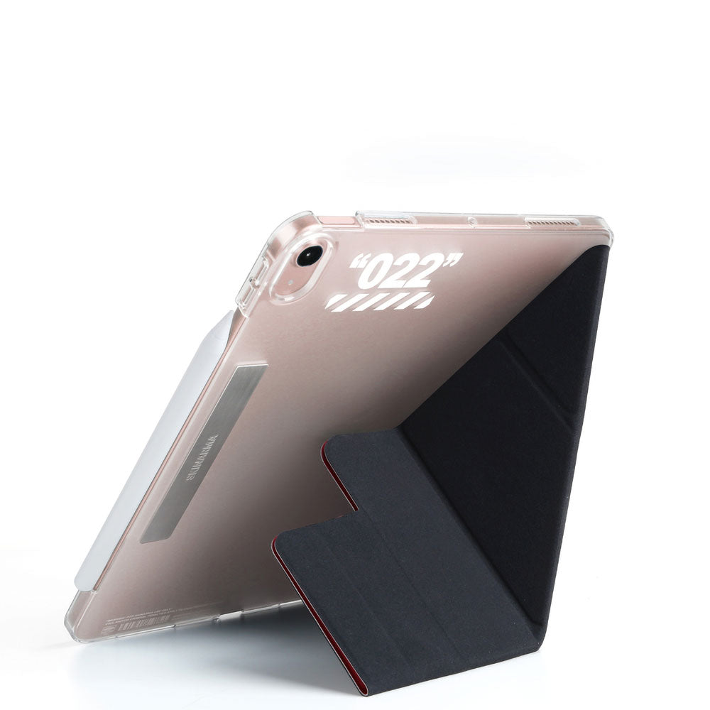 Apple iPad Air 10.9 2020 (4.Nesil) Kılıf SkinArma Kalemlikli Arkası Şeffaf Standlı Magnetik Taihi Sora Kılıf Kırmızı