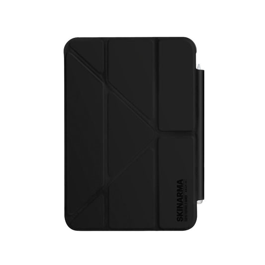 Apple iPad Air 10.9 2020 (4.Nesil) Kılıf SkinArma Sticker Tasarımlı Kalemlikli Arkası Şeffaf Standlı Magnetik Taito Kılıf Siyah