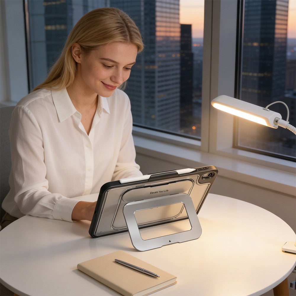 Apple iPad Air 10.9 2020 (4.Nesil) Mutural AlloyKick Serisi Kalem Bölmeli Alüminyum Standlı Tablet Kılıfı
