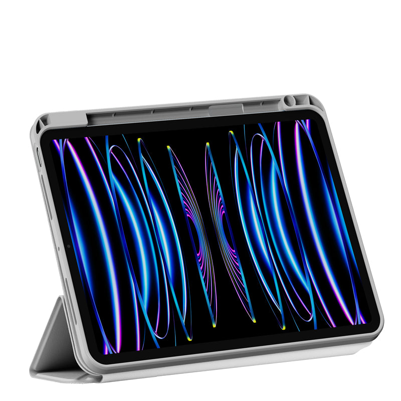 Apple iPad Air 10.9 2020 (4.Nesil) Wiwu 360° Dönebilen Standlı Magnetik Koruyucu Tablet Kılıfı Gri