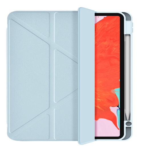 Apple iPad Air 10.9 2020 (4.Nesil) Wiwu 360° Dönebilen Standlı Magnetik Koruyucu Tablet Kılıfı Mavi Açık