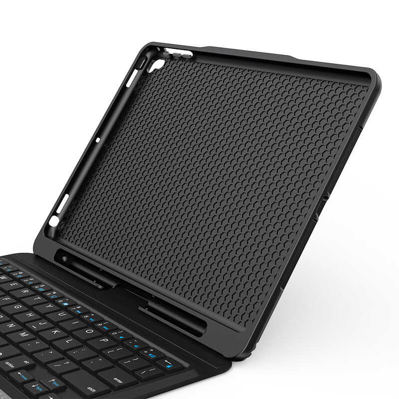 Apple iPad Air 10.9 2020 (4.Nesil) Wiwu Keyboard Folio Kablosuz Klavyeli Kılıf Siyah