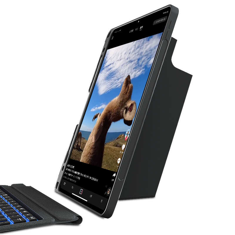 Apple iPad Air 10.9 2020 (4.Nesil) Wiwu Mag Touch Klavyeli Standlı Kılıf Siyah