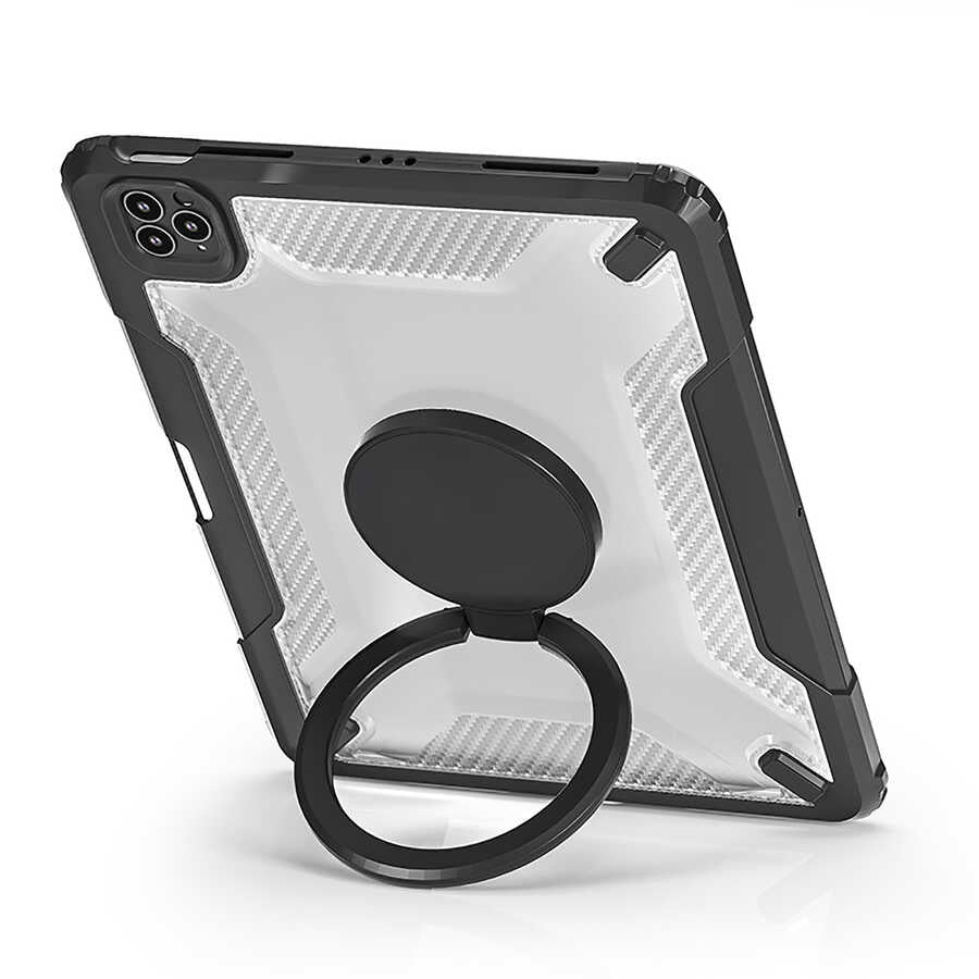 Apple iPad Air 10.9 2020 (4.Nesil) Wiwu Mecha Dönebilen Standlı Tablet Kılıfı Mavi