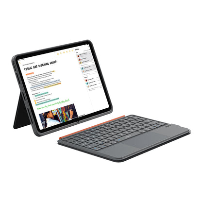 Apple iPad Air 10.9 2020 (4.Nesil) Wiwu MK-005 Combo 3in1 Kalem Bölmeli Klavyeli Standlı Kılıf